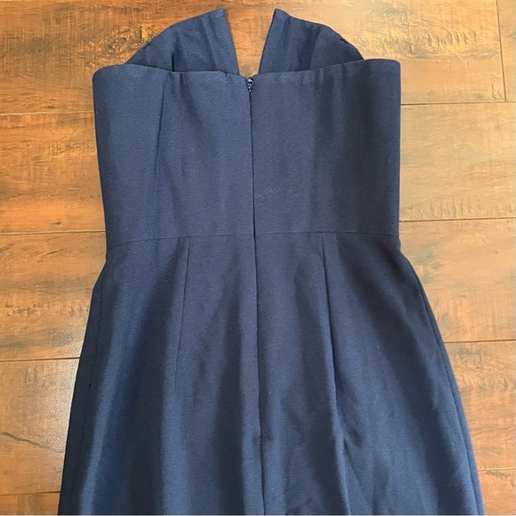 DRESS THE POPULATION Perla Midnight Blue Midi Strapless Sheath Dress Size XS - Picture 8 of 15